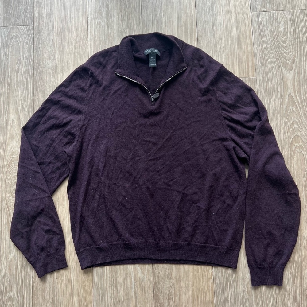 The Men's Store at Bloomingdale's Quarter Zip Merino Wool Sweater Men's 2XL